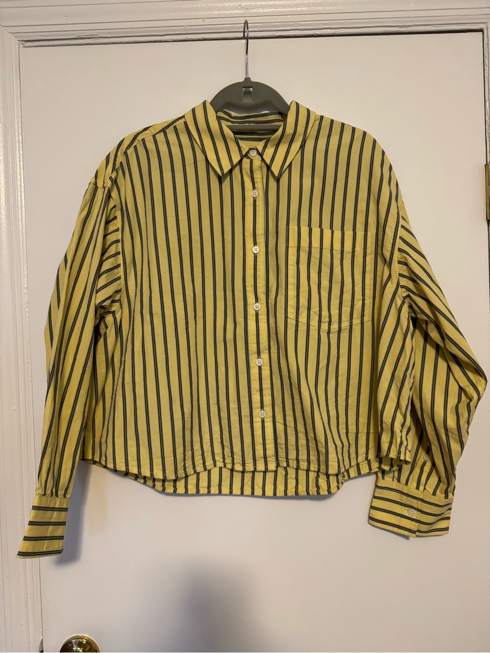 J. Crew Étienne Cotton Poplin Cropped Button-up Striped Shirt